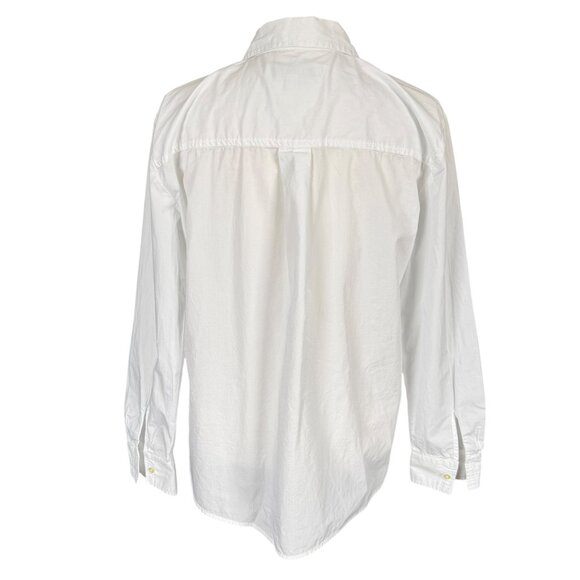 LOFT white long sleeve collared button down shirt women's size small - Picture 4 of 8